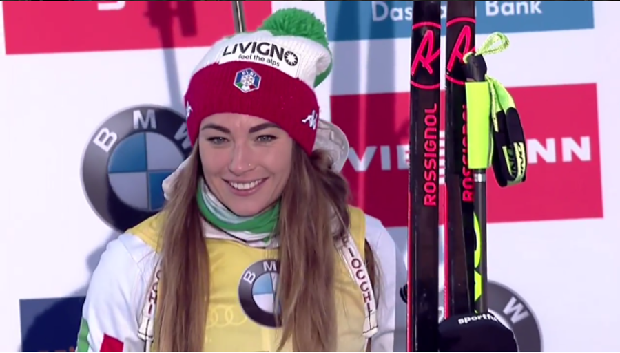 Biathlon - Dorothea Wierer festeggia la vittoria: &quot;Il pettorale giallo mi sta dando tranquillità&quot;