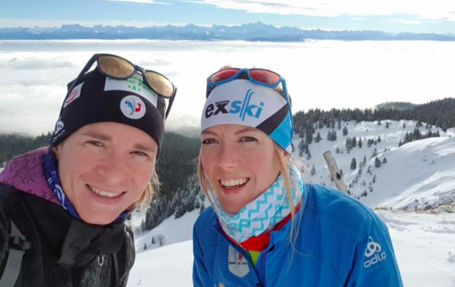 Anais Bescond e Marion Blondeau; foto dal profilo facebook dell'ex biatleta