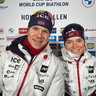 Biathlon - Christiansen e Arnekleiv trionfatori della Single Mixed: &quot;Abbiamo dovuto lavorare molto in pista&quot;