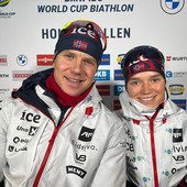 Biathlon - Christiansen e Arnekleiv trionfatori della Single Mixed: &quot;Abbiamo dovuto lavorare molto in pista&quot;