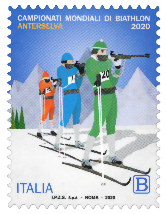 Biathlon - Emesso un francobollo dedicato al Mondiale di Anterselva