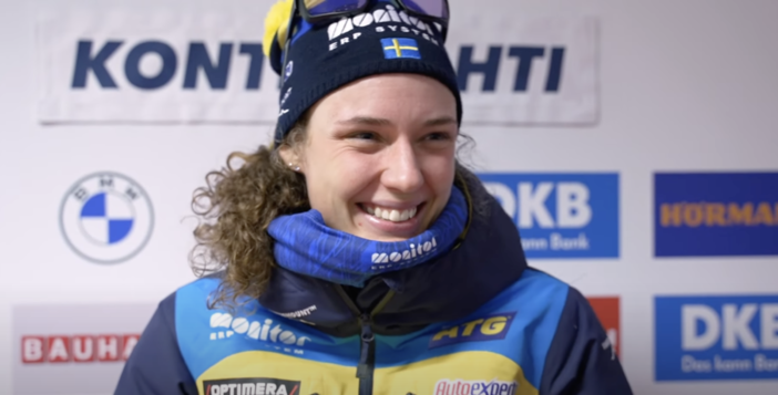 Biathlon - Hanna Öberg e una vittoria da condividere con il suo Martin Ponsiluoma: &quot;Che bello, entrambi partiremo con il pettorale giallo nella sprint&quot;