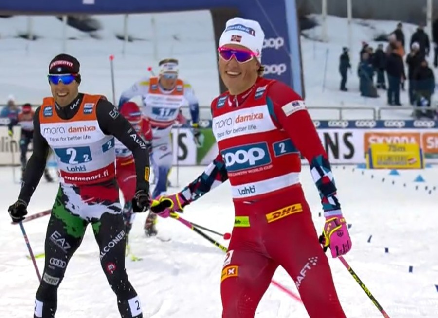 Sci di Fondo - Team Sprint a Lahti: solo Klaebo - Valnes davanti a Pellegrino e De Fabiani.