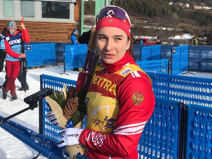 Natalia Nepryaeva al termine della gara fiemmese