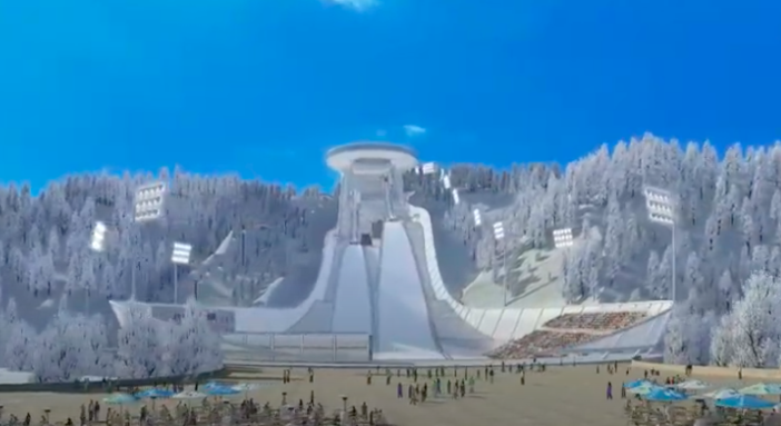 VIDEO - Olimpiadi Pechino 2022: l'impianto del salto con gli sci è quasi completato