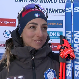 Biathlon - Lisa Vittozzi: &quot;Stamattina ero un po' nervosa, ma sono riuscita a controllare la pressione nel modo giusto. Il pettorale giallo è da non credere!&quot;