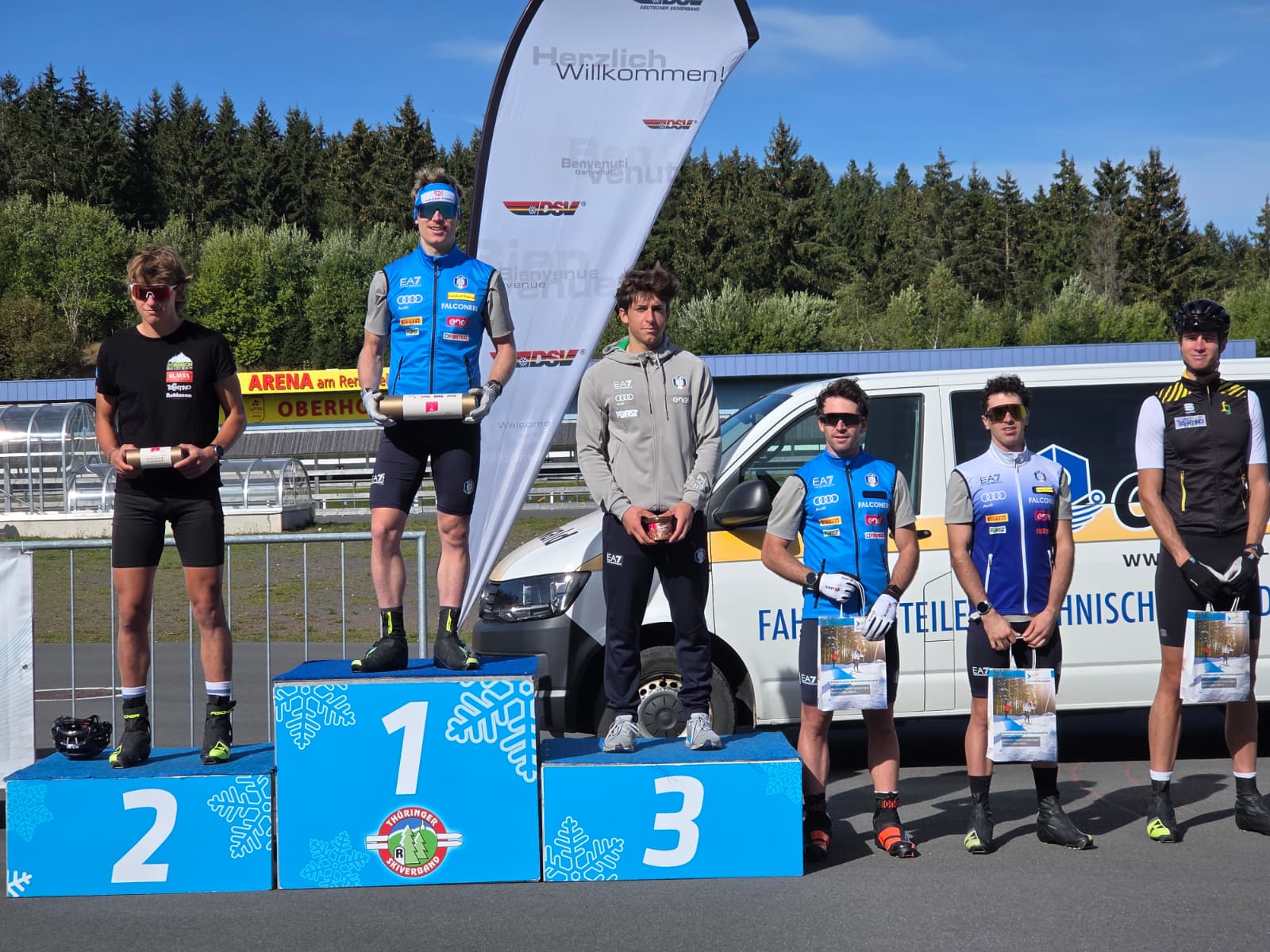 Il podio maschile dei Campionati Tedeschi di skiroll