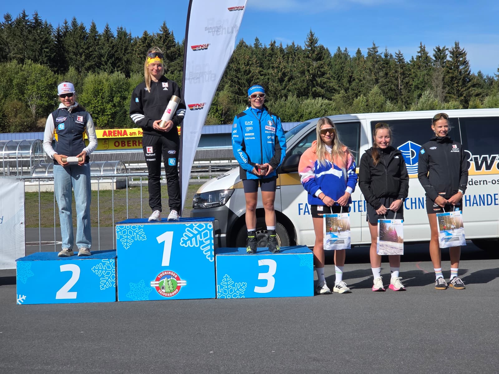 Il podio femminile dei Campionati Tedeschi di skiroll